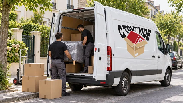 Équipe de déménageurs CToutVide chargeant un camion à Antony
