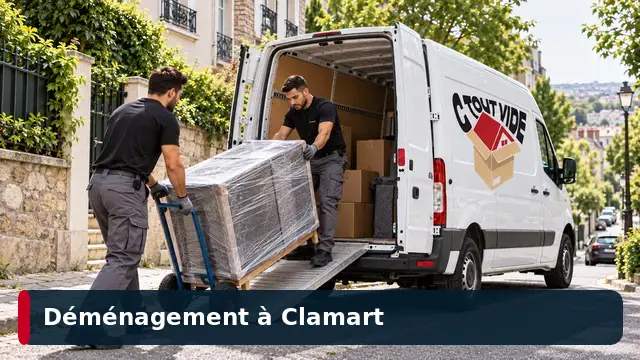 Déménageurs CToutVide transportant du mobilier à Clamart