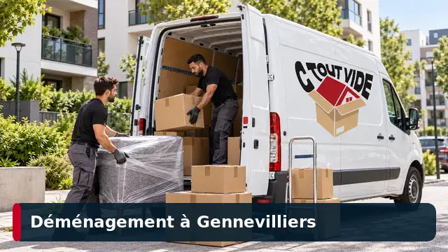 Équipe de déménageurs CToutVide chargeant un camion à Gennevilliers