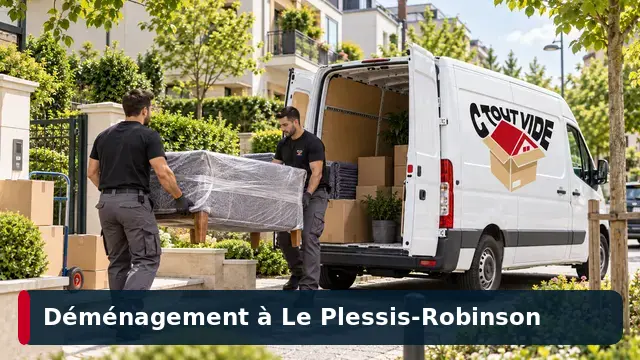 Déménageurs CToutVide transportant du mobilier à Le Plessis-Robinson