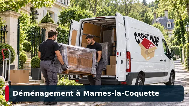 Équipe de déménageurs CToutVide chargeant un camion à Marnes-la-Coquette