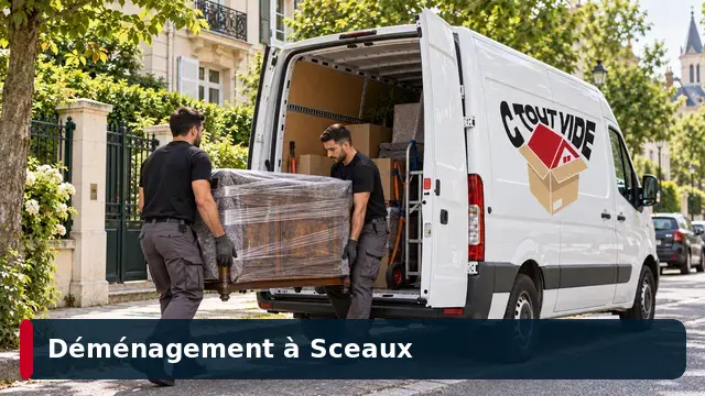 Déménageurs CToutVide transportant du mobilier à Sceaux