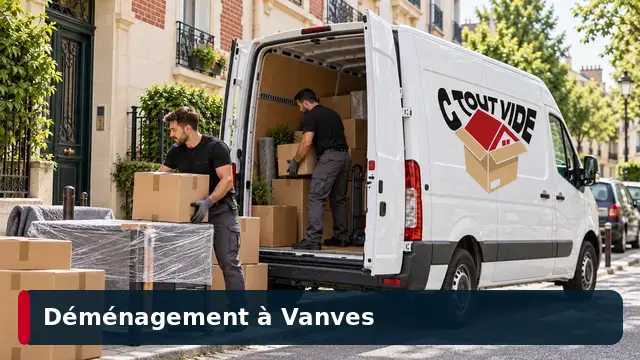 Équipe de déménageurs CToutVide chargeant un camion à Vanves