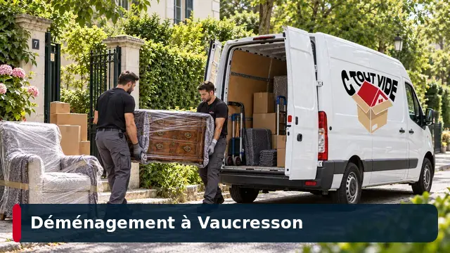 Déménageurs CToutVide transportant du mobilier à Vaucresson